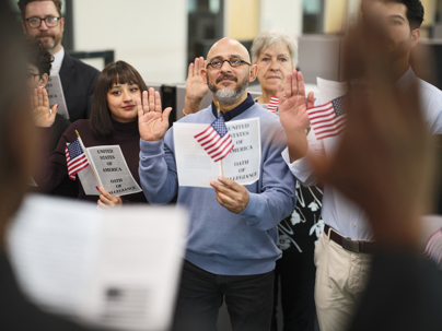 US naturalization ceremony